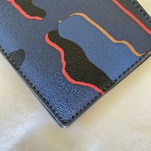 Coach men’s slim blue camouflage billfold wallet